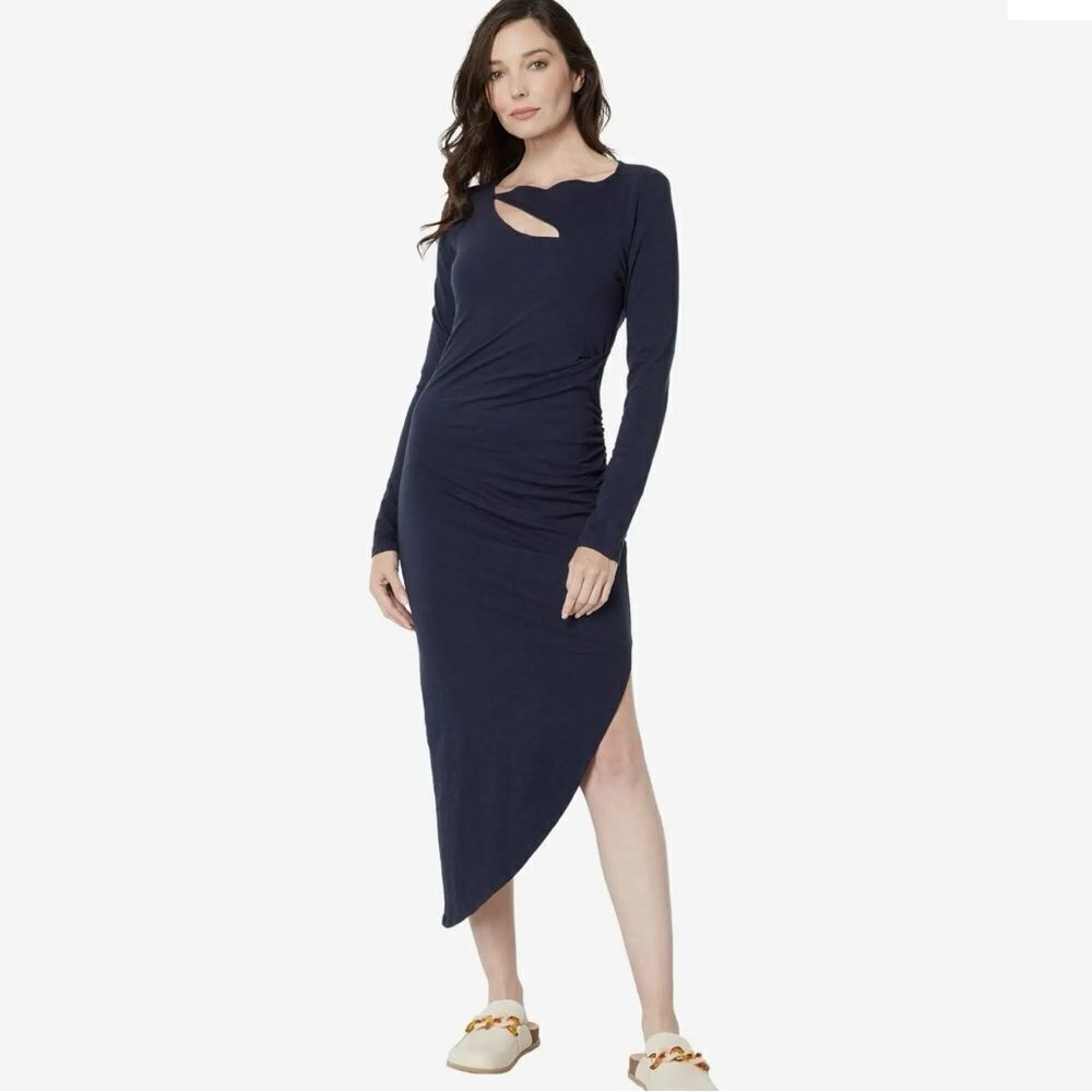 Sundry Black Drape Cutout Dress